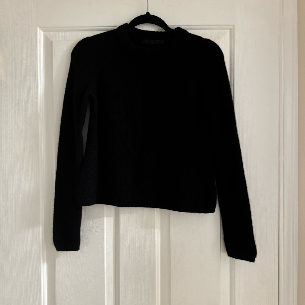 Jenni Kayne Cashmere Fisherman Black Sweater XS